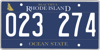 RI license plate 023274