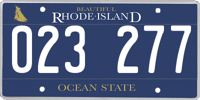 RI license plate 023277