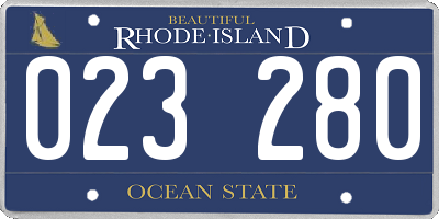 RI license plate 023280
