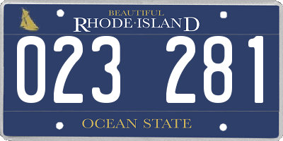 RI license plate 023281