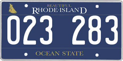 RI license plate 023283