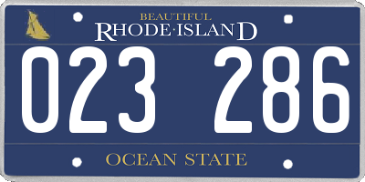 RI license plate 023286