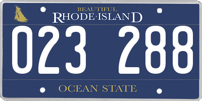 RI license plate 023288