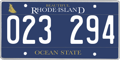 RI license plate 023294
