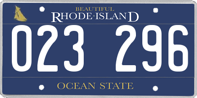 RI license plate 023296