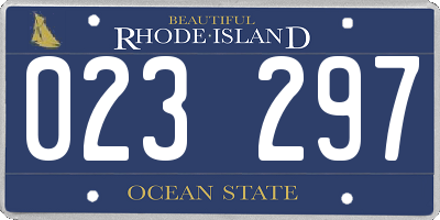 RI license plate 023297