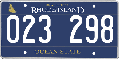 RI license plate 023298