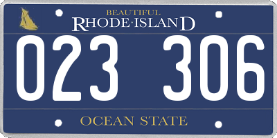 RI license plate 023306