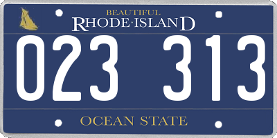 RI license plate 023313