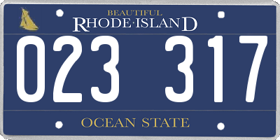 RI license plate 023317