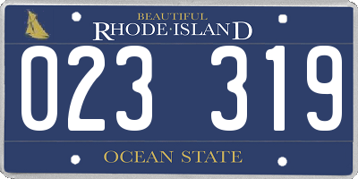 RI license plate 023319