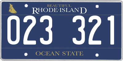 RI license plate 023321