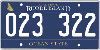 RI license plate 023322