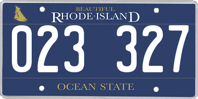 RI license plate 023327