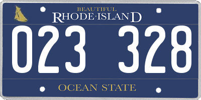 RI license plate 023328