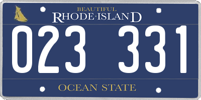 RI license plate 023331