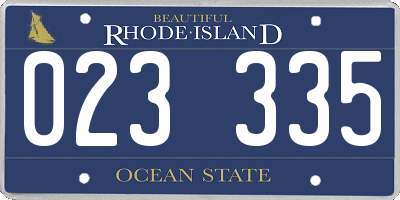 RI license plate 023335