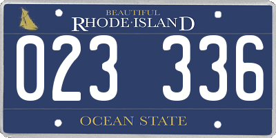 RI license plate 023336