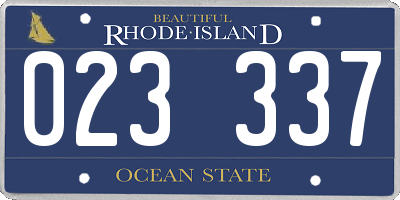 RI license plate 023337