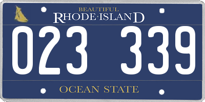 RI license plate 023339