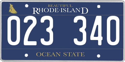 RI license plate 023340