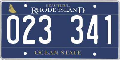 RI license plate 023341