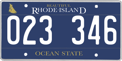 RI license plate 023346