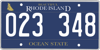 RI license plate 023348