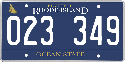 RI license plate 023349