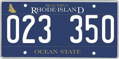 RI license plate 023350
