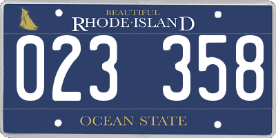 RI license plate 023358
