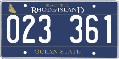 RI license plate 023361