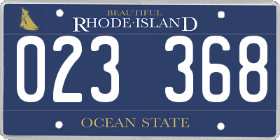 RI license plate 023368