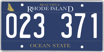 RI license plate 023371