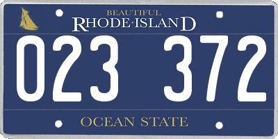 RI license plate 023372