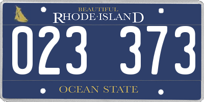 RI license plate 023373