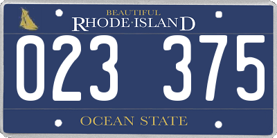 RI license plate 023375