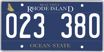 RI license plate 023380