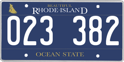 RI license plate 023382