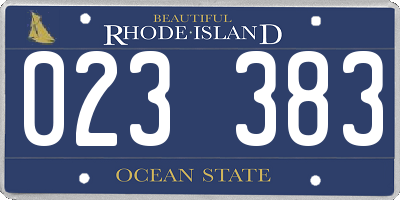 RI license plate 023383