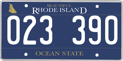 RI license plate 023390
