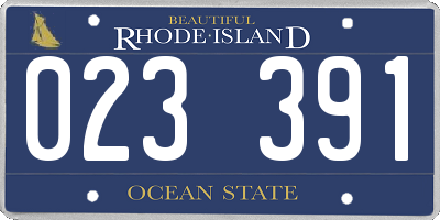 RI license plate 023391