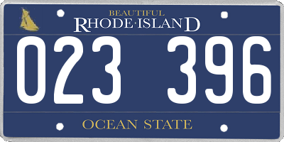 RI license plate 023396