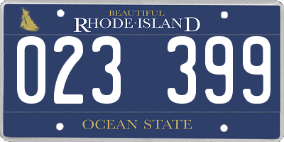 RI license plate 023399