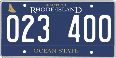 RI license plate 023400