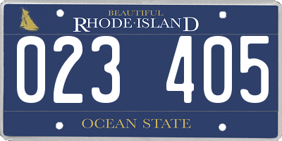 RI license plate 023405