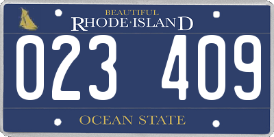 RI license plate 023409