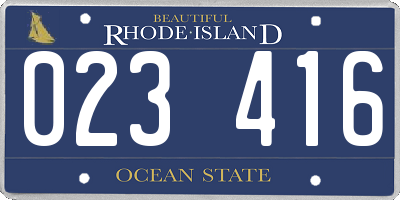 RI license plate 023416