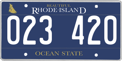 RI license plate 023420