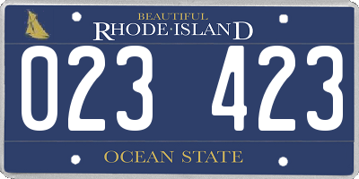 RI license plate 023423